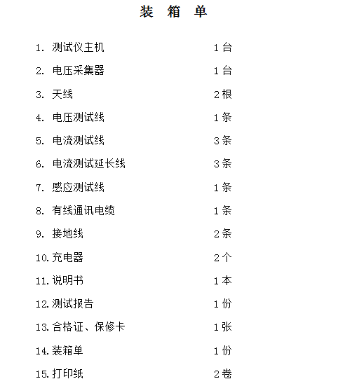 LTBL-510 氧化锌避雷器带电测试仪装箱清单